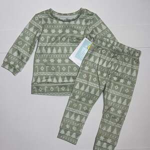 NWT Audrey & Bear Christmas Tree & Candy Cane Baby Pajama Set Size 6-9M